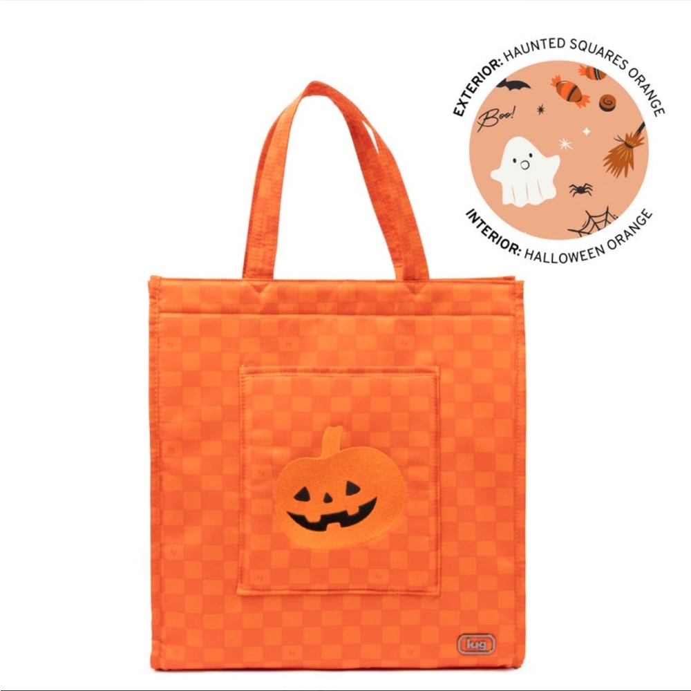 Lug Halloween Runner Tote Haunted Squares Orange Pumpkin